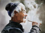 Smoking old man